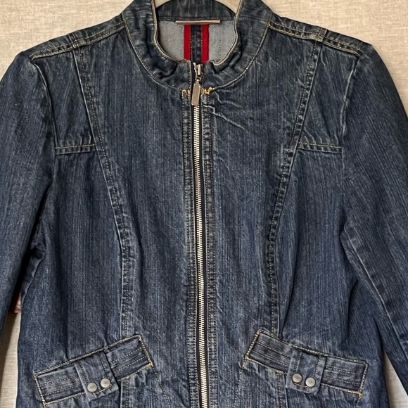 i. e. relaxed Zip Front Tailored Jean Jacket Blazer - Size Medium - Picture 6 of 9